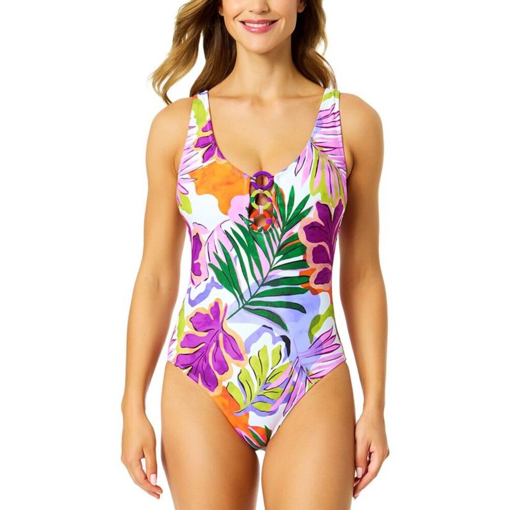 Anne Cole Womens  V-Neck Ring Front One-Piece